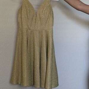 Elegant Gold Glitter Dress